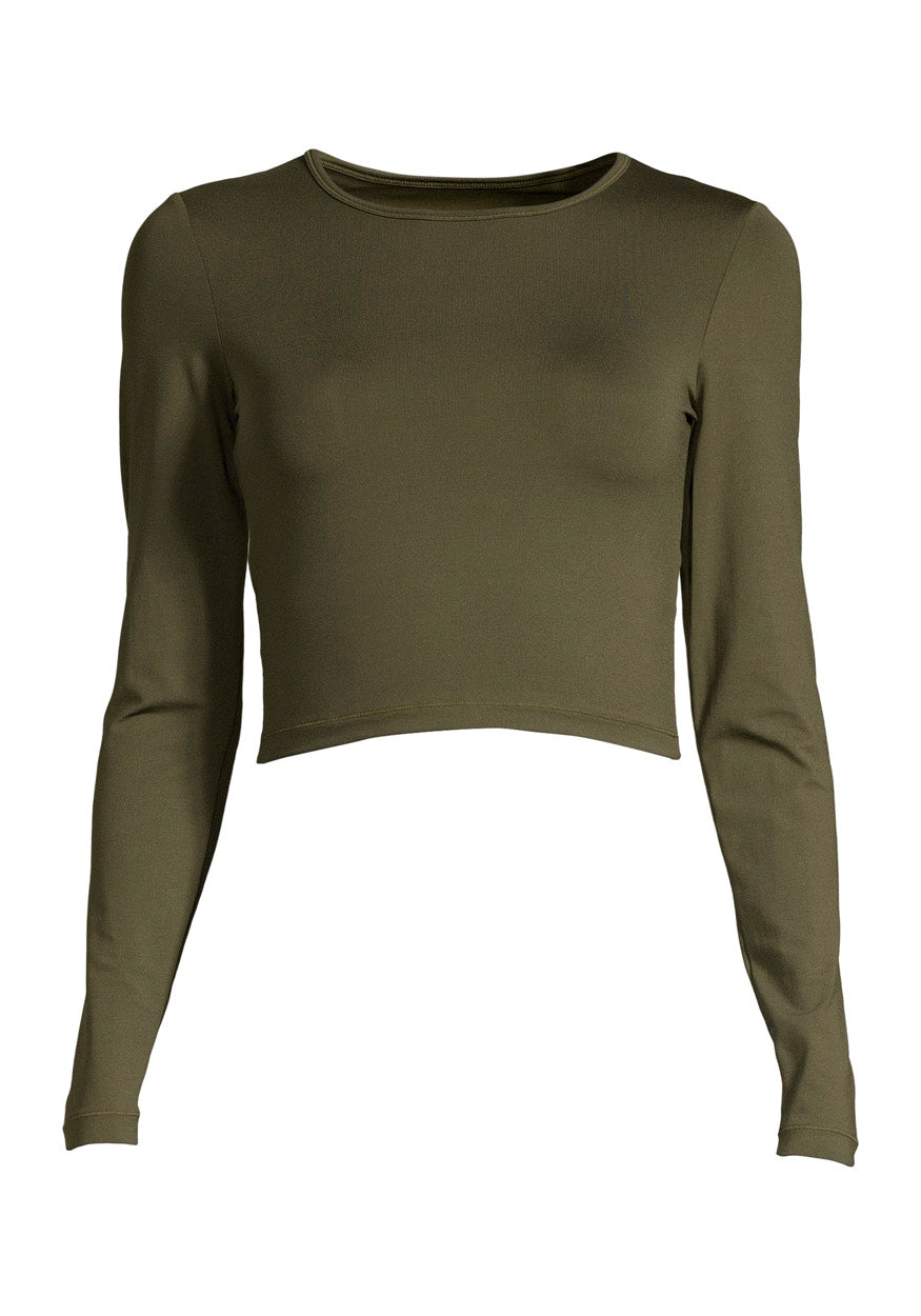 Crop langærmet T-shirt