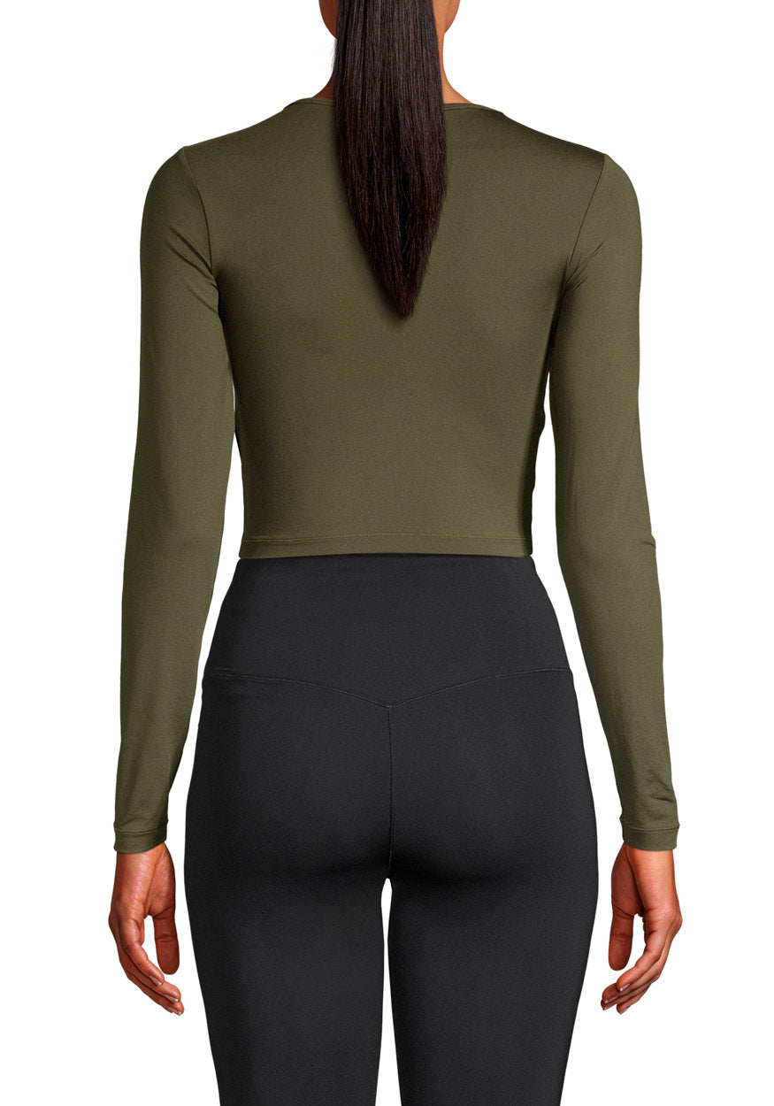 Crop langærmet T-shirt