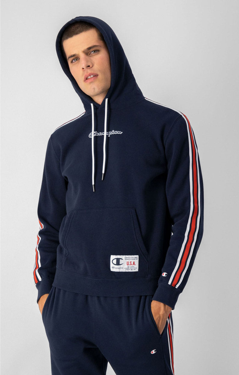 Contrast Side Details Fleece hættetrøje