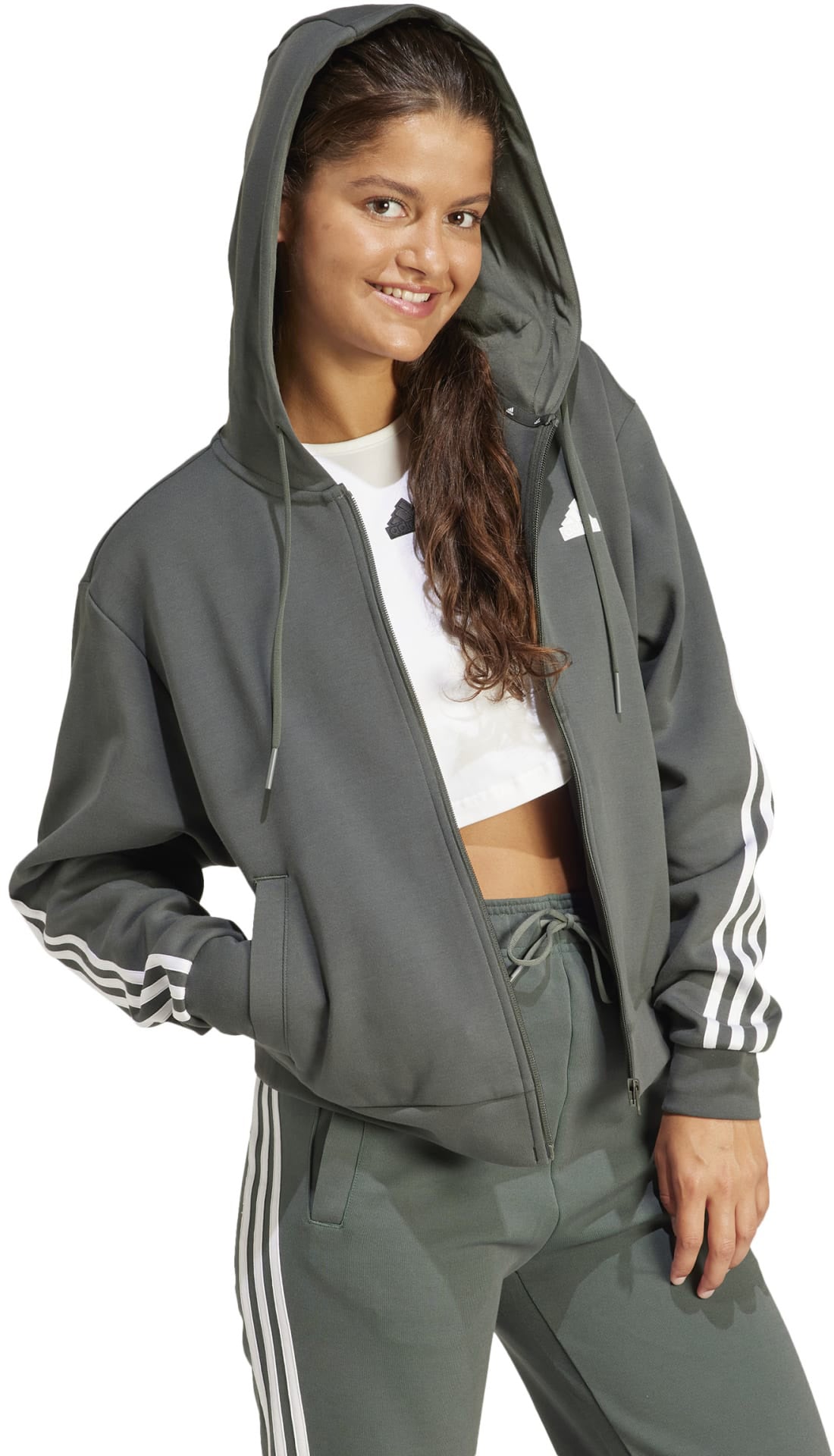 Future Icons 3-Stripes Full Zip hættetrøje