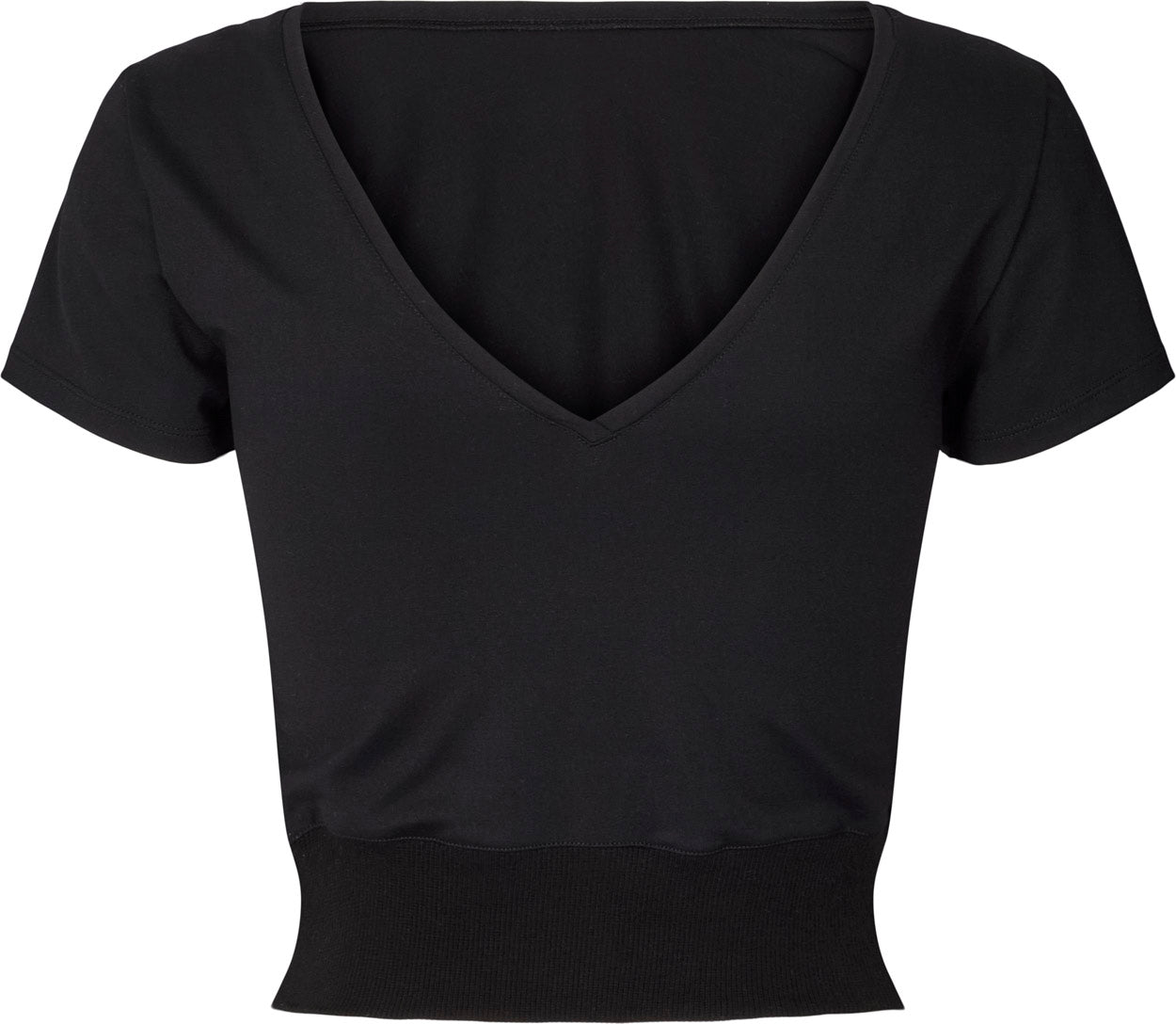 Ribbed Waist Crop T-shirt