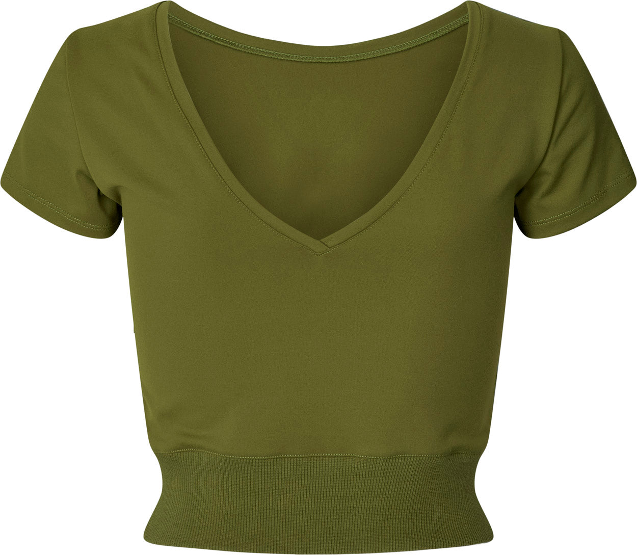 Ribbed Waist Crop T-shirt