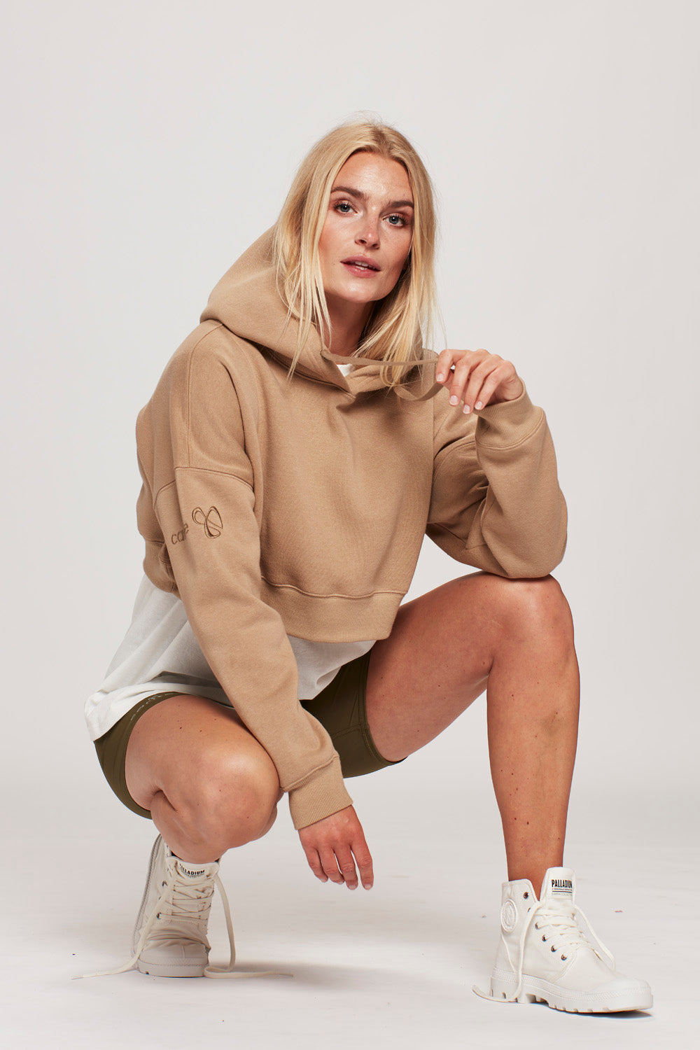 Oversized Crop hættetrøje