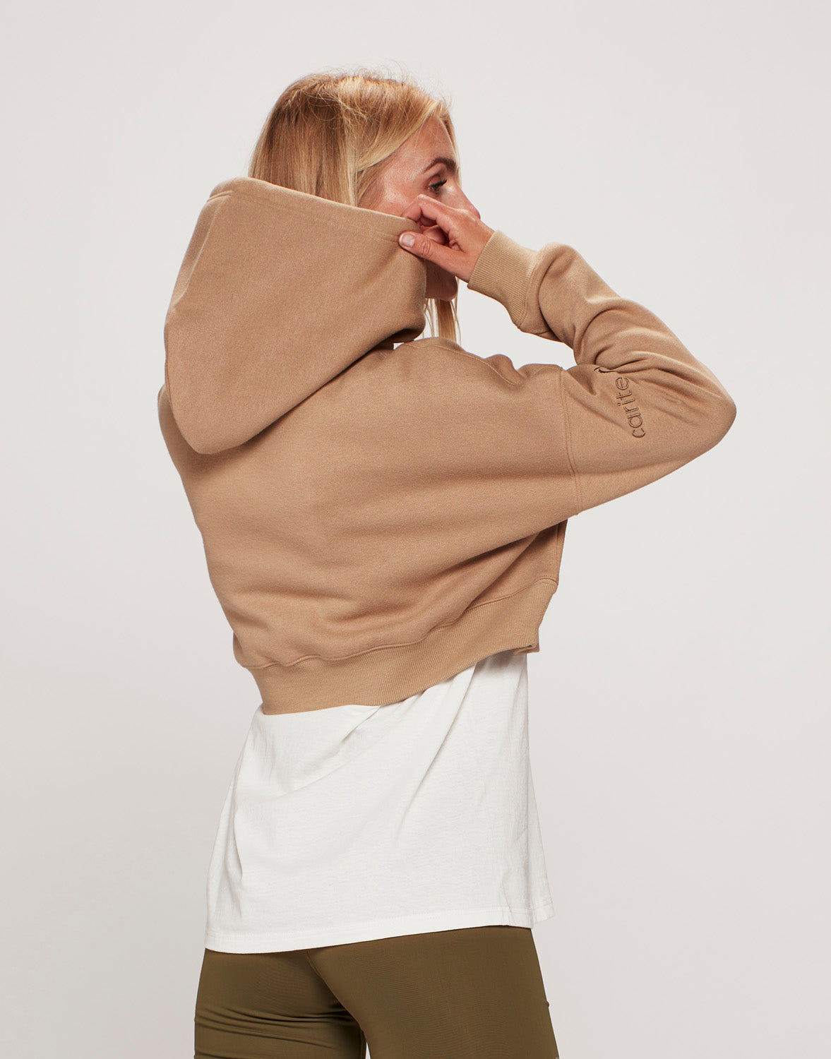 Oversized Crop hættetrøje