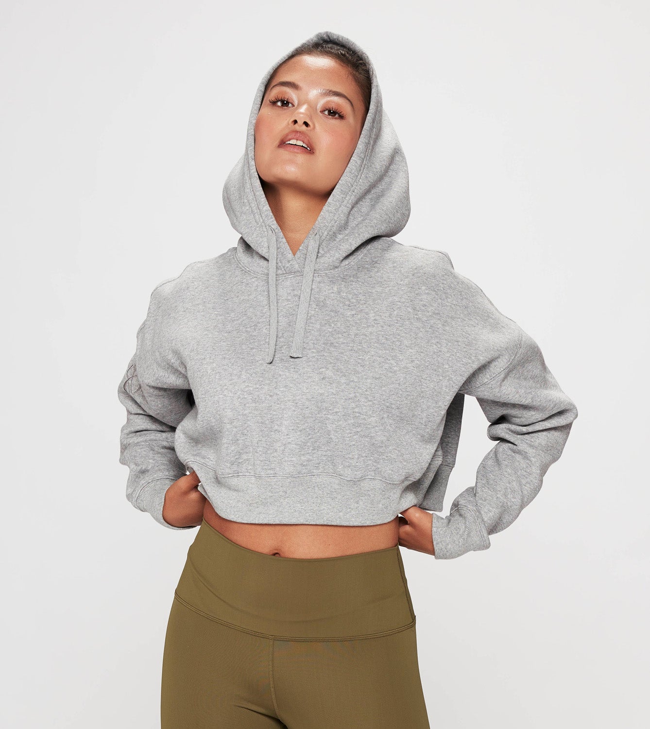 Oversized Crop hættetrøje