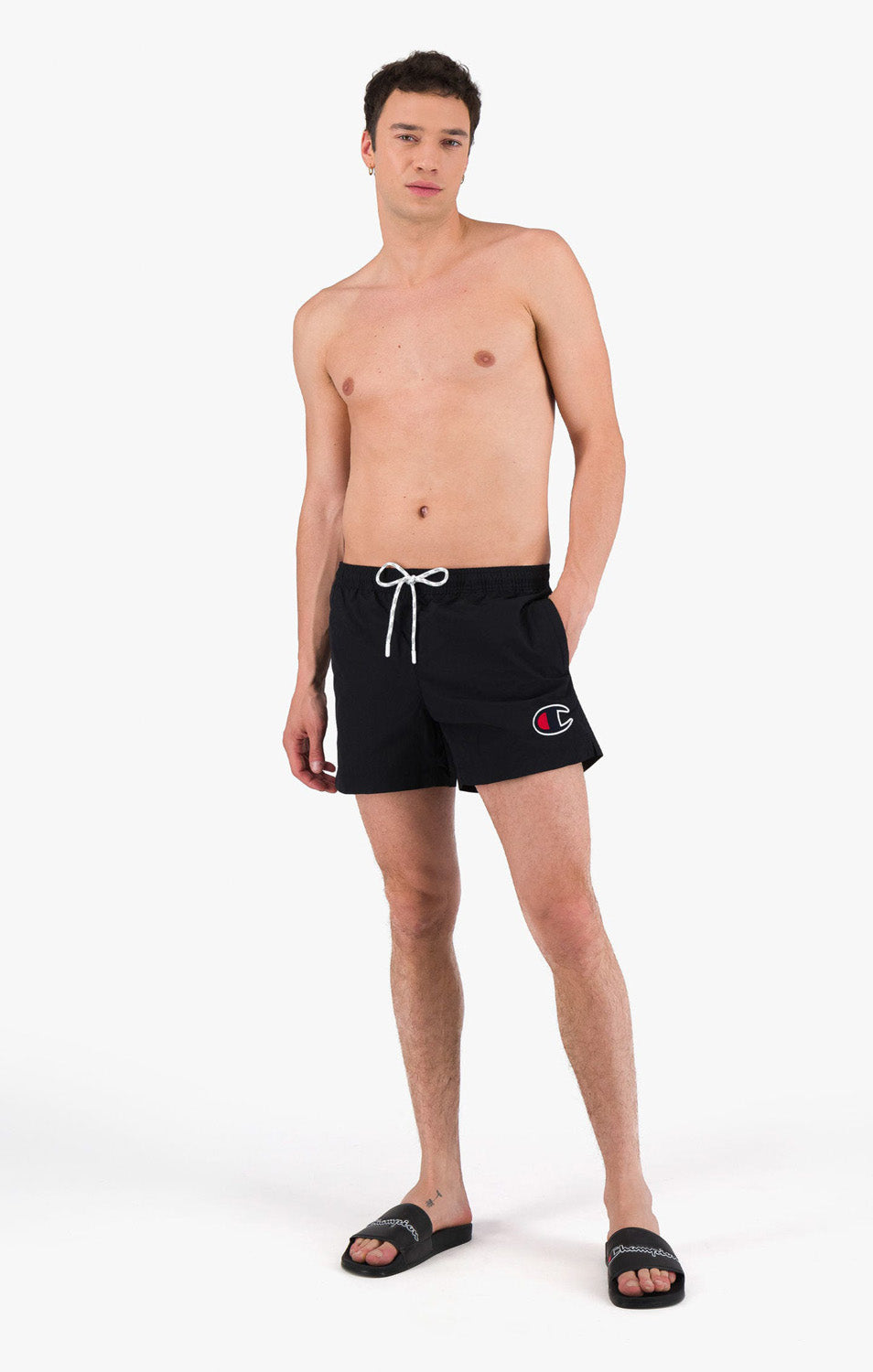 Satin C Logo badeshorts