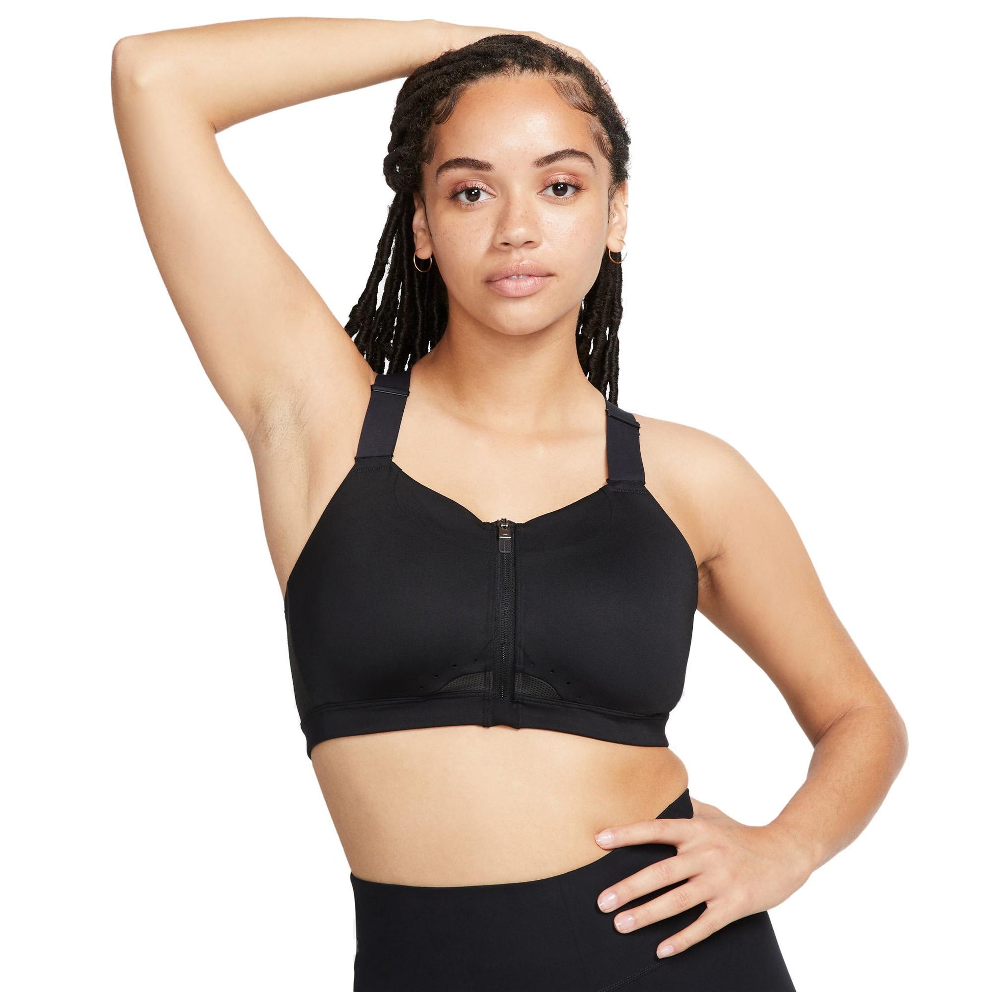 Dri-FIT Alpha-High-Support Padded Zip-Front sports bh